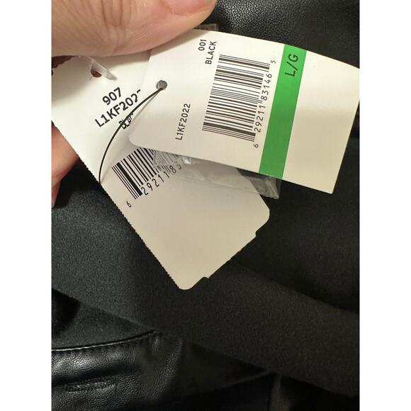 Laundry faux leather long sleeves buttoned shacket size large - Picture 5 of 10